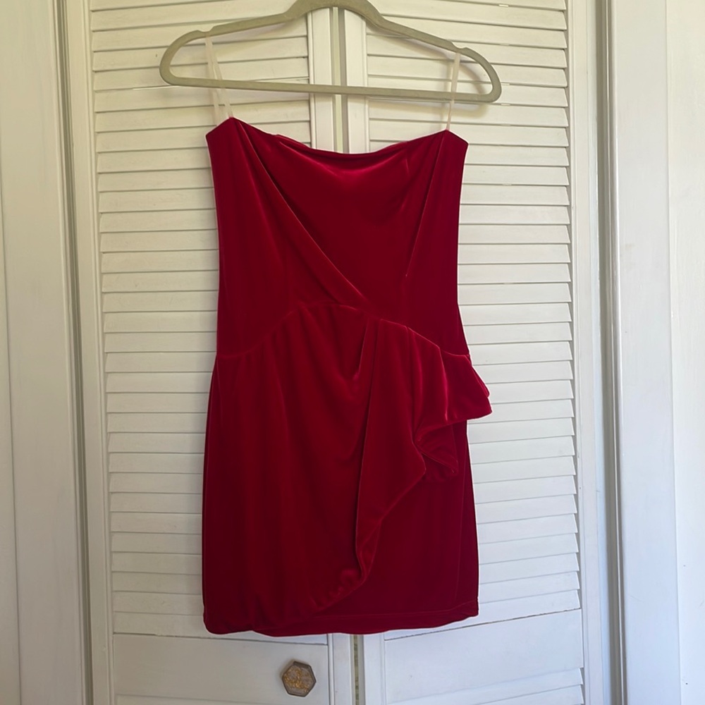 Karlie red velvet dress